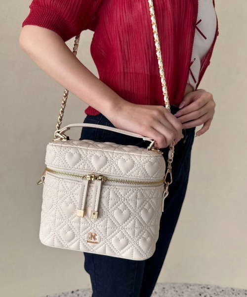 one after another NICE CLAUP（ワンアフターアナザーナイスクラップ）の「ハートキルティングバニティーバッグ（ショルダーバッグ・レディース・ブラック/ベージュ/ホワイト系その他/アイボリー/レッド系・FREE）」の18枚目の写真