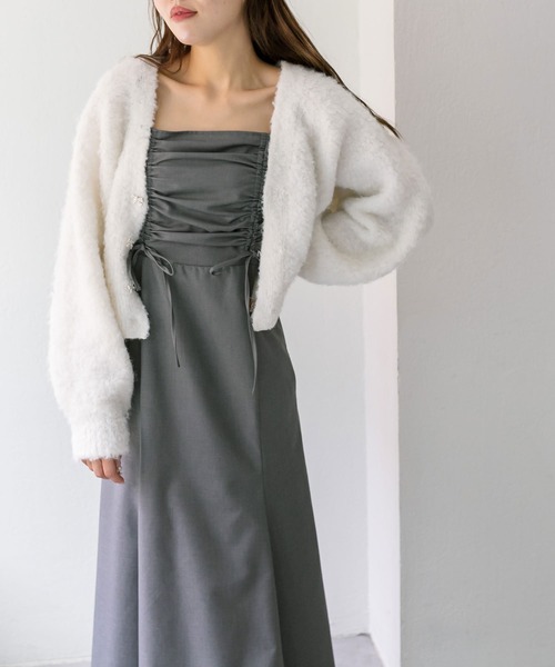 OLIVE des OLIVE(オリーブデオリーブ)の「ドロストマーメイドキャミワンピース(ワンピース・レディース・ブラウン/ブラック/ブルー/ベージュ/グレー/ブラック系その他・FREE)」の4枚目の写真