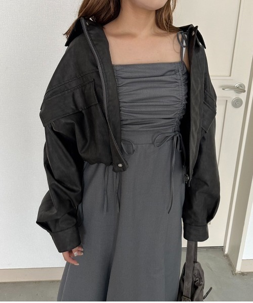 OLIVE des OLIVE(オリーブデオリーブ)の「ドロストマーメイドキャミワンピース(ワンピース・レディース・ブラウン/ブラック/ブルー/ベージュ/グレー/ブラック系その他・FREE)」の7枚目の写真