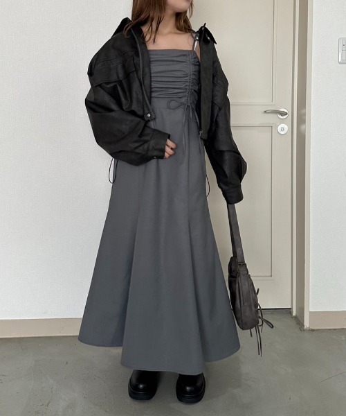 OLIVE des OLIVE(オリーブデオリーブ)の「ドロストマーメイドキャミワンピース(ワンピース・レディース・ブラウン/ブラック/ブルー/ベージュ/グレー/ブラック系その他・FREE)」の8枚目の写真