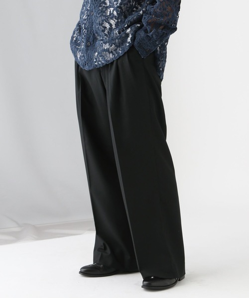 HARE（ハレ）の「【SET UP対応】3タックワイドトラウザー(HARE)（スラックス・メンズ・ブラック/グレー/ブルー・SMALL/MEDIUM）」の2枚目の写真