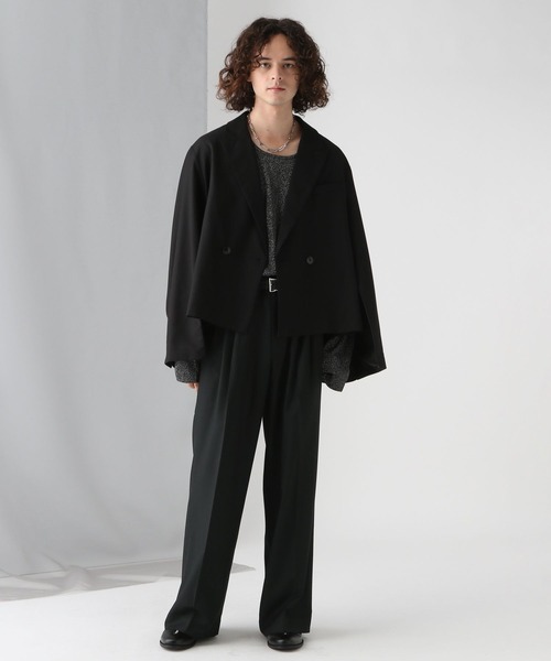 HARE（ハレ）の「【SET UP対応】3タックワイドトラウザー(HARE)（スラックス・メンズ・ブラック/グレー/ブルー・SMALL/MEDIUM）」の5枚目の写真