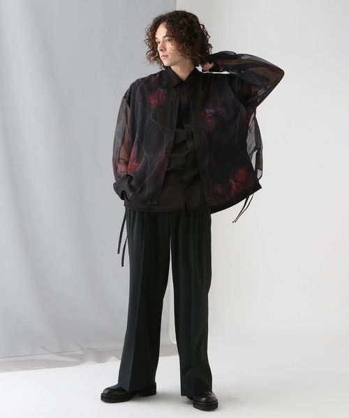 HARE（ハレ）の「【SET UP対応】3タックワイドトラウザー(HARE)（スラックス・メンズ・ブラック/グレー/ブルー・SMALL/MEDIUM）」の6枚目の写真