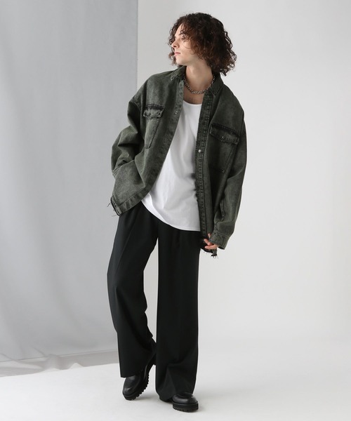 HARE（ハレ）の「【SET UP対応】3タックワイドトラウザー(HARE)（スラックス・メンズ・ブラック/グレー/ブルー・SMALL/MEDIUM）」の7枚目の写真