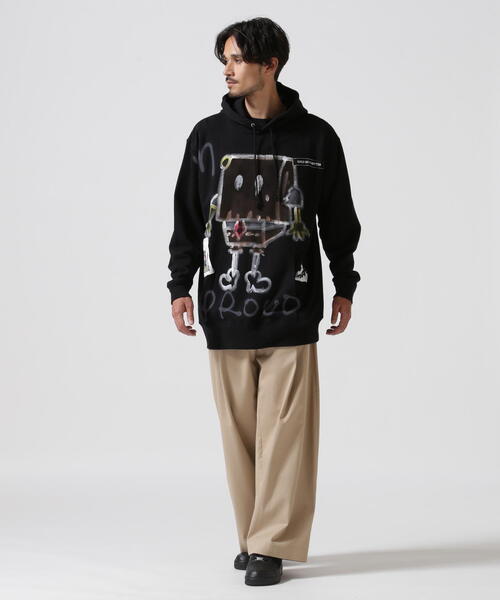 guernika Hand Painted Hoodie ANONYMOUSE フーディー ブラック guernika/ゲルニカ/Hand Painted Hoodie － ANONYMOUSE