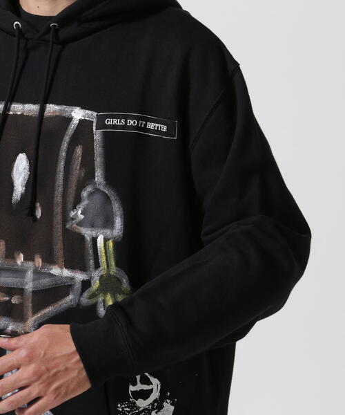 guernika Hand Painted Hoodie ANONYMOUSE フーディー ブラック Guernika/ゲルニカ/Hand Painted Hoodie - ANONYMOUSE（パーカー