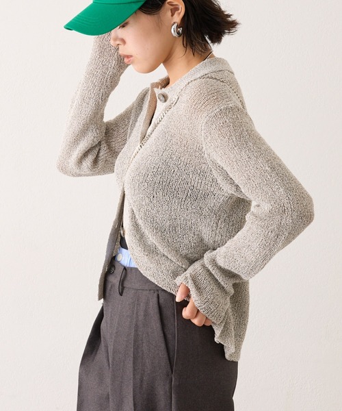 WILLOW(ウィロー)の「【WILLOW】メランジボタン衿付きニット(ニット/セーター・レディース・グレー/ベージュ・ONE SIZE)」の11枚目の写真