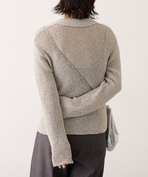 WILLOW(ウィロー)の「【WILLOW】メランジボタン衿付きニット(ニット/セーター・レディース・グレー/ベージュ・ONE SIZE)」の12枚目の写真