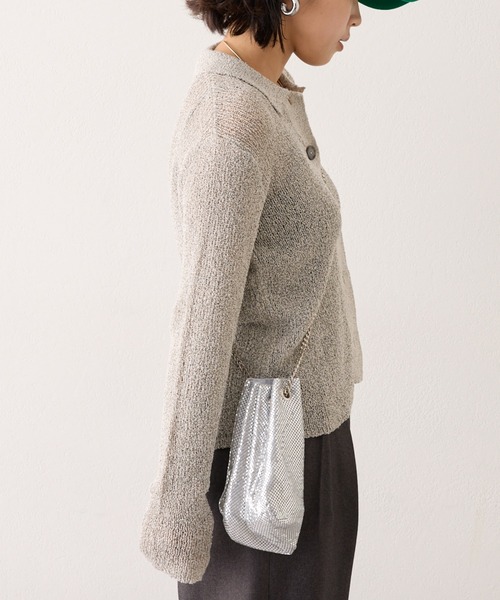 WILLOW(ウィロー)の「【WILLOW】メランジボタン衿付きニット(ニット/セーター・レディース・グレー/ベージュ・ONE SIZE)」の13枚目の写真