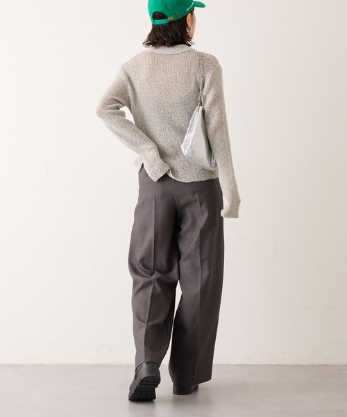 WILLOW(ウィロー)の「【WILLOW】メランジボタン衿付きニット(ニット/セーター・レディース・グレー/ベージュ・ONE SIZE)」の16枚目の写真