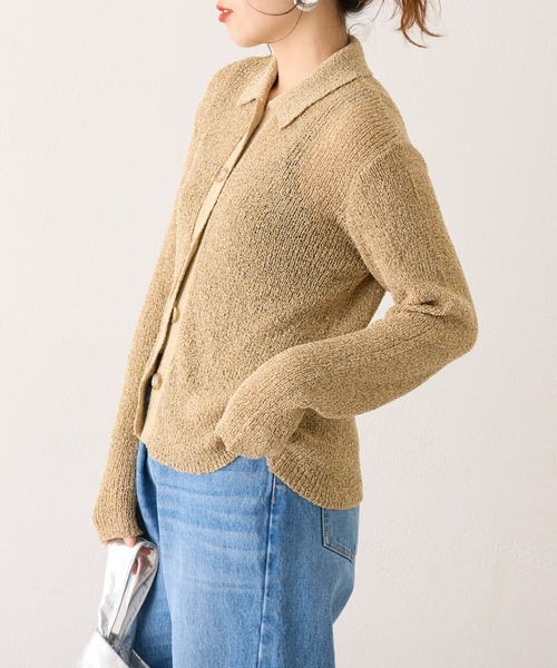 WILLOW(ウィロー)の「【WILLOW】メランジボタン衿付きニット(ニット/セーター・レディース・グレー/ベージュ・ONE SIZE)」の20枚目の写真