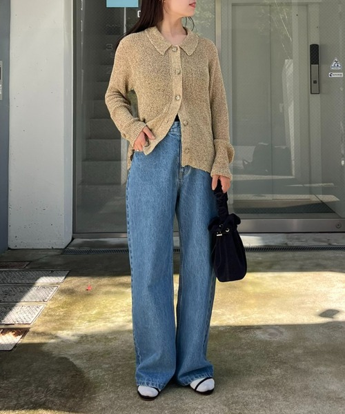 WILLOW(ウィロー)の「【WILLOW】メランジボタン衿付きニット(ニット/セーター・レディース・グレー/ベージュ・ONE SIZE)」の8枚目の写真