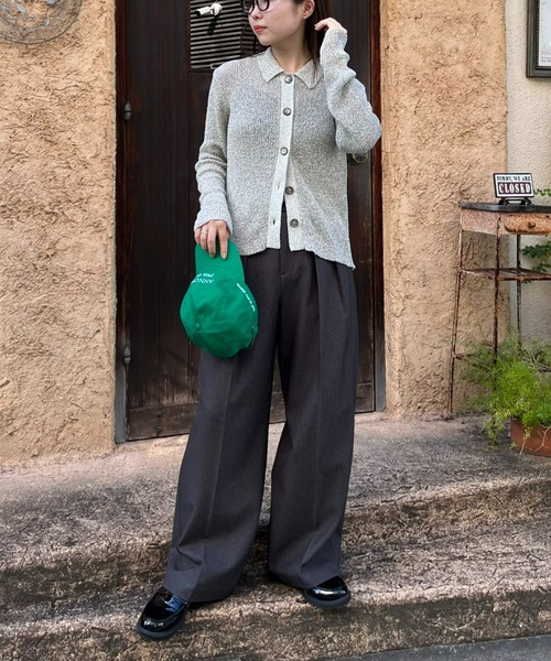 WILLOW(ウィロー)の「【WILLOW】メランジボタン衿付きニット(ニット/セーター・レディース・グレー/ベージュ・ONE SIZE)」の5枚目の写真