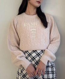刺繍ケーブルニット【ZOZOTOWN限定商品】
