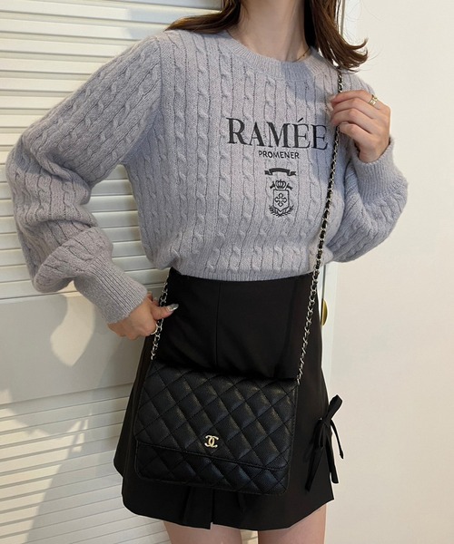 one after another NICE CLAUP(ワンアフターアナザーナイスクラップ)の「刺繍ケーブルニット【ZOZOTOWN限定商品】(ニット/セーター・レディース・ピンク/アイボリー/ブラック/ブルーグレー・FREE)」の14枚目の写真