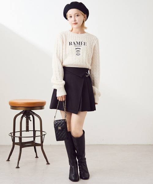 one after another NICE CLAUP(ワンアフターアナザーナイスクラップ)の「刺繍ケーブルニット【ZOZOTOWN限定商品】(ニット/セーター・レディース・ピンク/アイボリー/ブラック/ブルーグレー・FREE)」の19枚目の写真