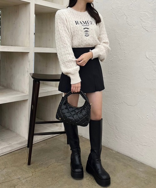 one after another NICE CLAUP(ワンアフターアナザーナイスクラップ)の「刺繍ケーブルニット【ZOZOTOWN限定商品】(ニット/セーター・レディース・ピンク/アイボリー/ブラック/ブルーグレー・FREE)」の21枚目の写真