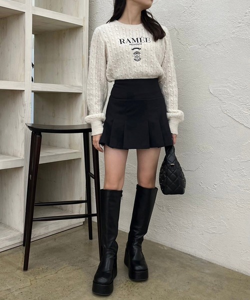 one after another NICE CLAUP(ワンアフターアナザーナイスクラップ)の「刺繍ケーブルニット【ZOZOTOWN限定商品】(ニット/セーター・レディース・ピンク/アイボリー/ブラック/ブルーグレー・FREE)」の22枚目の写真