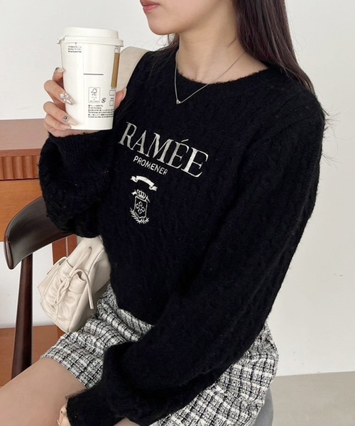 刺繍ケーブルニット【ZOZOTOWN限定商品】（ニット/セーター）｜one