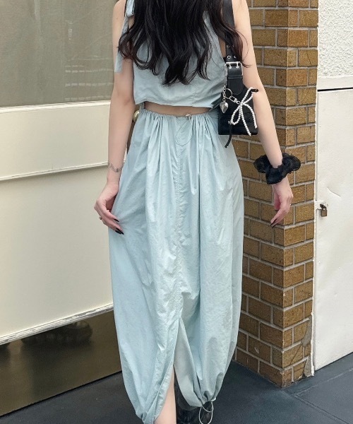 nemne store(ネンネストア)の「《Delfy》ナイロンバックシャンワンピース(ワンピース・レディース・ライトブルー/ブラック・MEDIUM/SMALL)」の13枚目の写真