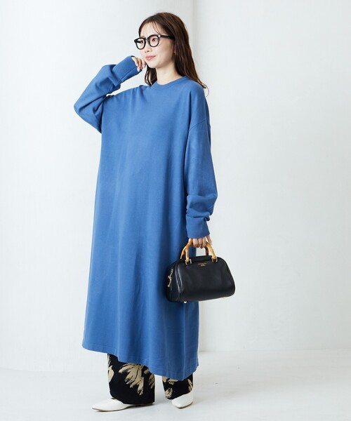 セール】限定展開 フレアマキシ カラー ニット ワンピース（ワンピース