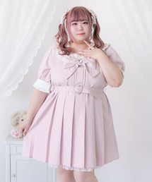 【大きいサイズ】セーラービジューレースフリルワンピース