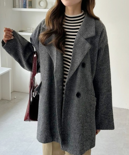 セール】1枚で主役級“ジャコット”。グレンチェック ダブル