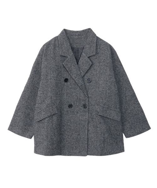 セール】1枚で主役級“ジャコット”。グレンチェック ダブル ショート丈