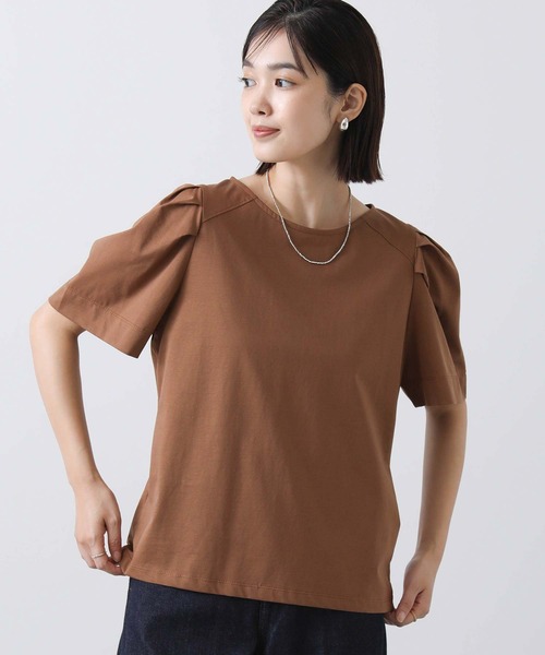 【セール】綿シルケット袖パフ５袖カットソー（Tシャツ/カットソー）｜Gready Brilliant（グレディブリリアン）