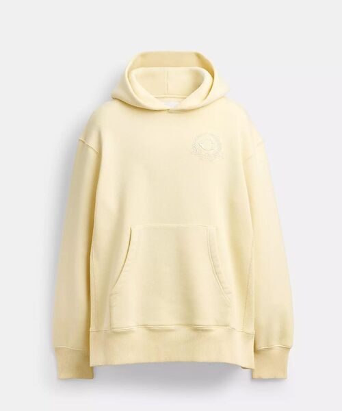 COACH（コーチ）の「オーバーサイズド シグネチャー クレスト フーディー・オーガニック コットン（スウェット・メンズ・イエロー系その他・X-SMALL/MEDIUM/SMALL）」の8枚目の写真