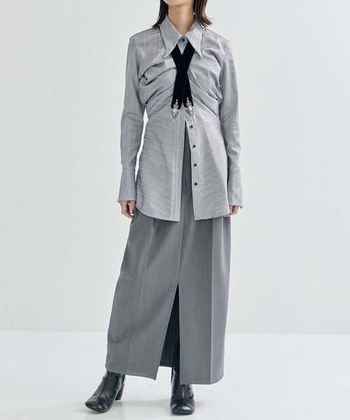 tanakadaisuke/タナカダイスケ】crystal silver tip velvet long