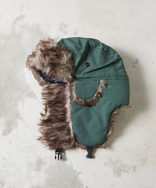 Revo.（レボ）の「フェイクファー ミリタリー フライトキャップ 耳当て付き 2way（キャップ・メンズ・ブラック/カーキ/ネイビー・FREE）」の3枚目の写真