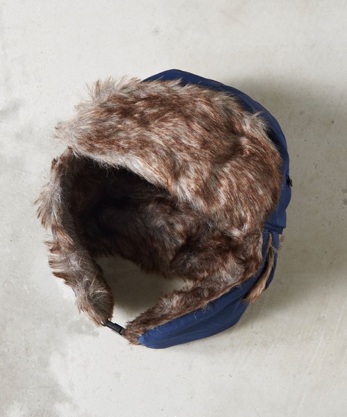 Revo.（レボ）の「フェイクファー ミリタリー フライトキャップ 耳当て付き 2way（キャップ・メンズ・ブラック/カーキ/ネイビー・FREE）」の7枚目の写真