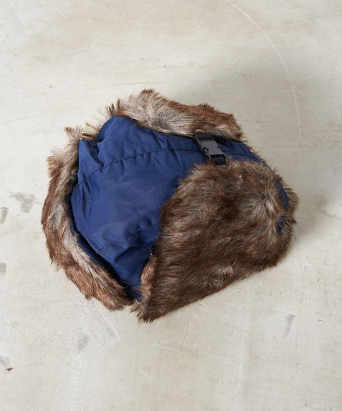 Revo.（レボ）の「フェイクファー ミリタリー フライトキャップ 耳当て付き 2way（キャップ・メンズ・ブラック/カーキ/ネイビー・FREE）」の10枚目の写真