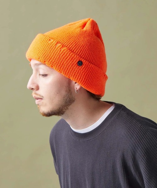 CPH(シーピーエイチ)の「CPH/シーピーエイチ/CUFF KNIT CAP / AC DAMAGE(ニットキャップ/ビーニー・メンズ・ブラック/オレンジ/モスグリーン/その他13・F)」の3枚目の写真