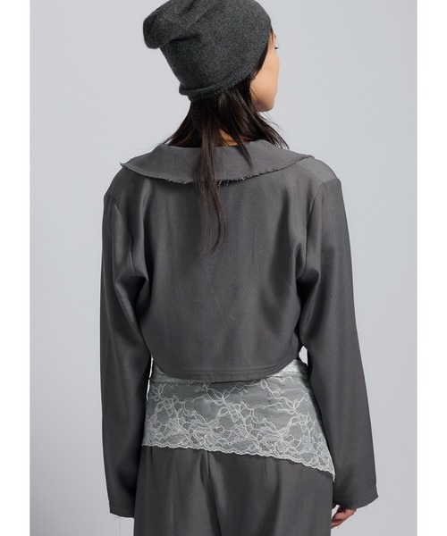 セール】【セットアップ着用可能】チョーカー付カットオフジャケット