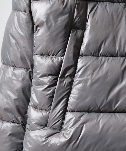 SUGGESTION(サジェッション)の「Silent-processed padded hood jacket / シレー加工 中綿フードジャケット unisex(ダウンジャケット/コート・メンズ・ダークブルー/ブラック/ガンメタ・M/L/LL)」の7枚目の写真