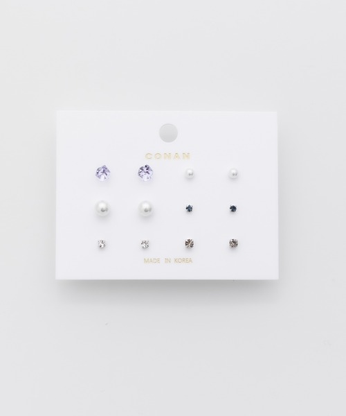 ciite'(シーテ)の「ピアス 6セット / pierce 6 set(ピアス(両耳用)・レディース・ブラック/シルバー/ブルー/ホワイト/レッド/パープル・FREE)」の4枚目の写真