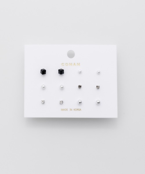 ciite'(シーテ)の「ピアス 6セット / pierce 6 set(ピアス(両耳用)・レディース・ブラック/シルバー/ブルー/ホワイト/レッド/パープル・FREE)」の1枚目の写真
