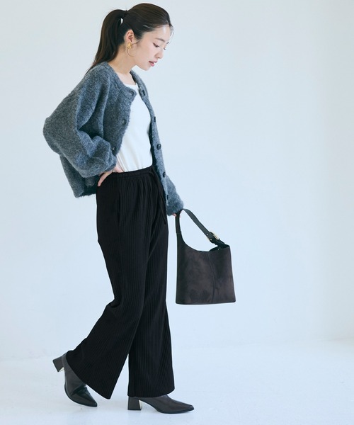 coca(coca)(コカ)の「スムースリブパンツ(その他パンツ・レディース・グレイッシュベージュ/ライトベージュ/アイボリー/ブラック/ベージュ/ブラウン/チャコール・M/L/XL/S)」の11枚目の写真