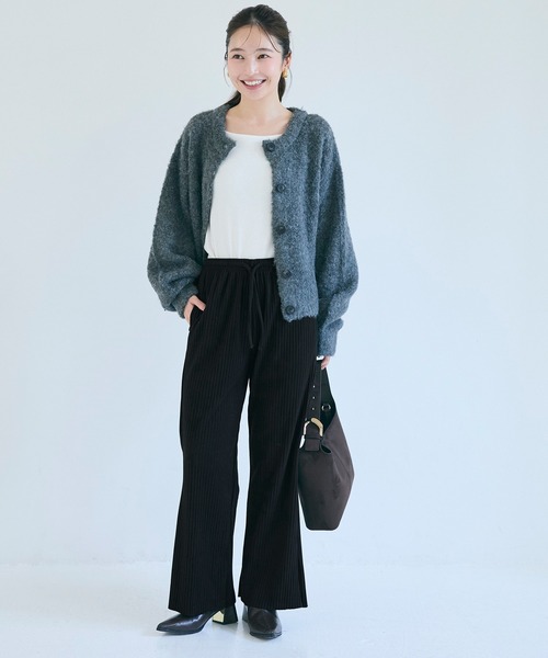 coca(coca)(コカ)の「スムースリブパンツ(その他パンツ・レディース・グレイッシュベージュ/ライトベージュ/アイボリー/ブラック/ベージュ/ブラウン/チャコール・M/L/XL/S)」の13枚目の写真