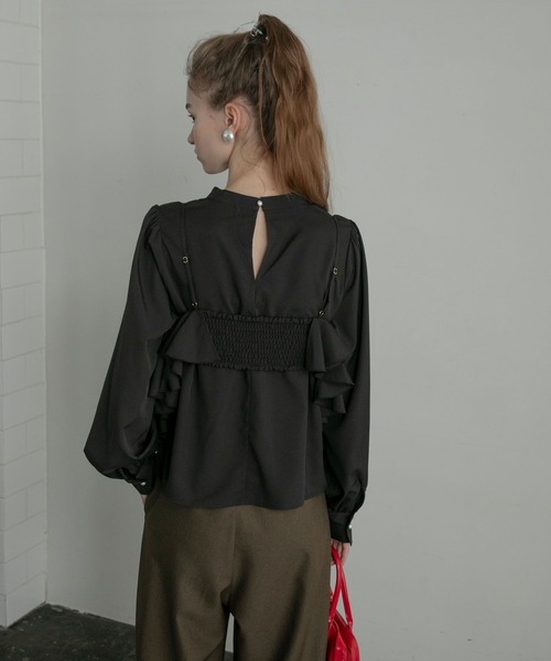 セール】【BONLECILL noir】フリルビスチェレイヤードハイネック