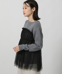 LAKOLE | チュールドッキングニットプルオーバー / 149362(ニット/セーター)