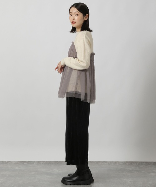 LAKOLE（ラコレ）の「チュールドッキングニットプルオーバー / 149362（ニット/セーター・レディース・ブラック/グレー/アイボリー・FREE）」の14枚目の写真