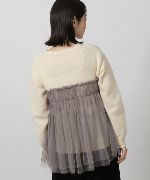 LAKOLE（ラコレ）の「チュールドッキングニットプルオーバー / 149362（ニット/セーター・レディース・ブラック/グレー/アイボリー・FREE）」の17枚目の写真