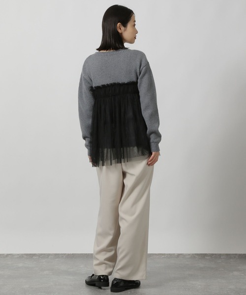 LAKOLE（ラコレ）の「チュールドッキングニットプルオーバー / 149362（ニット/セーター・レディース・ブラック/グレー/アイボリー・FREE）」の11枚目の写真