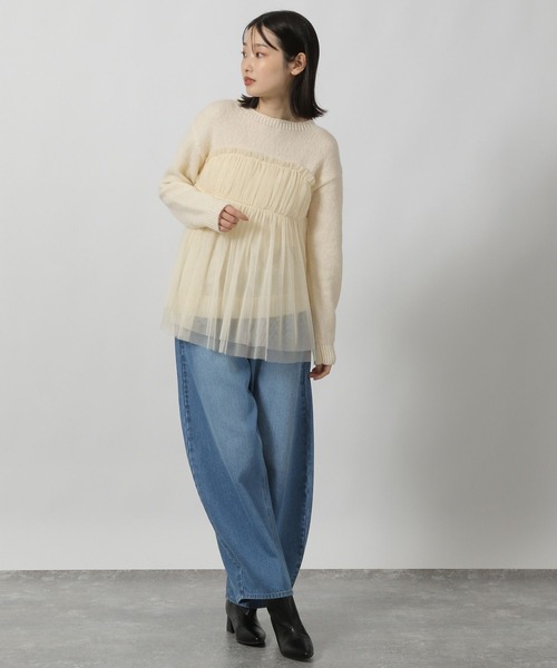 LAKOLE（ラコレ）の「チュールドッキングニットプルオーバー / 149362（ニット/セーター・レディース・ブラック/グレー/アイボリー・FREE）」の18枚目の写真