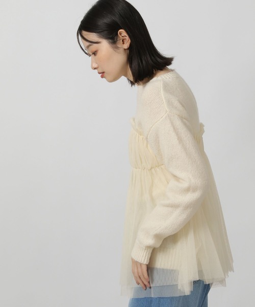 LAKOLE（ラコレ）の「チュールドッキングニットプルオーバー / 149362（ニット/セーター・レディース・ブラック/グレー/アイボリー・FREE）」の22枚目の写真