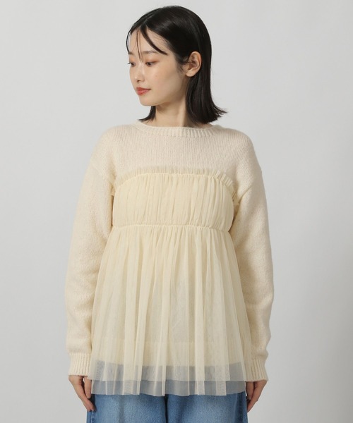 セール】チュールドッキングニットプルオーバー / 149362（ニット