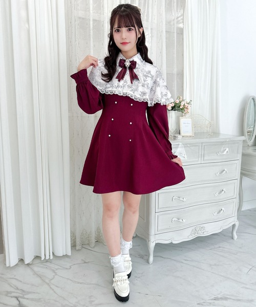 ROJITA（ロジータ）の「セパレートケープロングスリーブワンピース（ワンピース・レディース・ボルドー/ブルー/ブラック・FREE）」の14枚目の写真